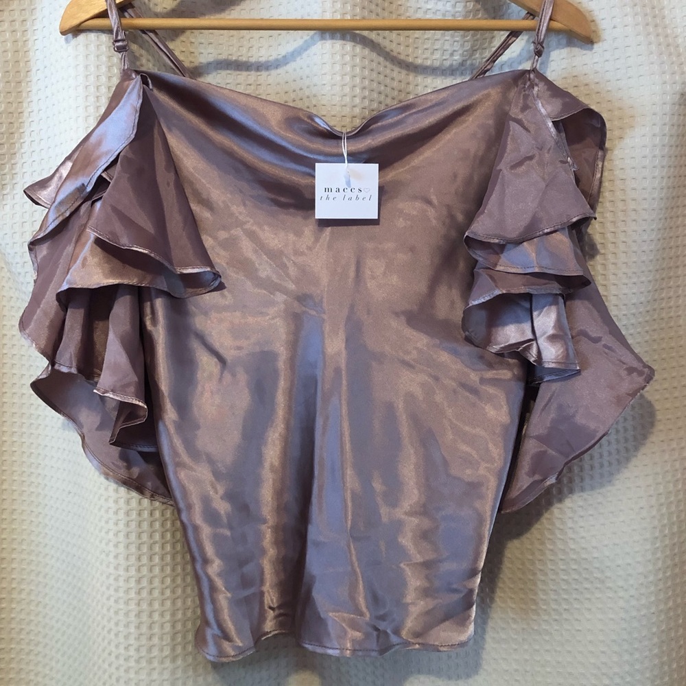 MACCS THE LABEL - Elodie cowl neck satin cami top